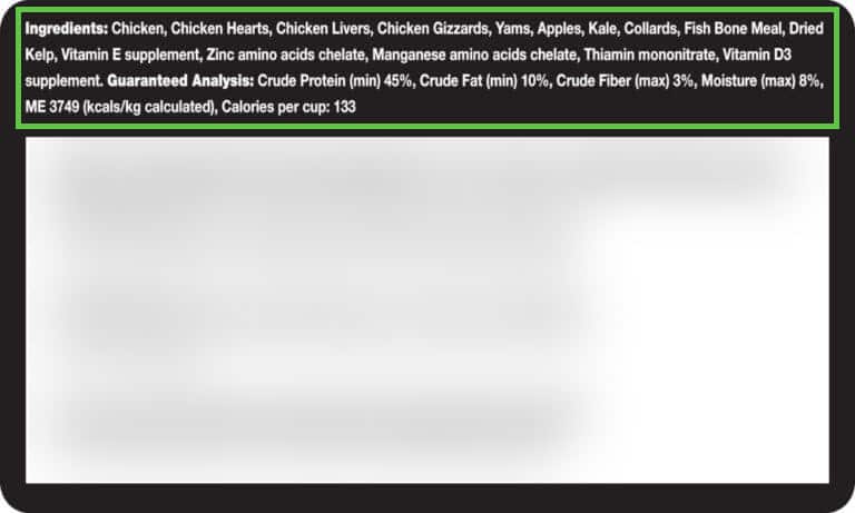 How to read raw pet food ingredient labels